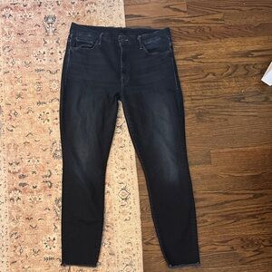 MOTHER High Waister Looker Ankle Fray Skinny Jeans. Wash: Last Call.